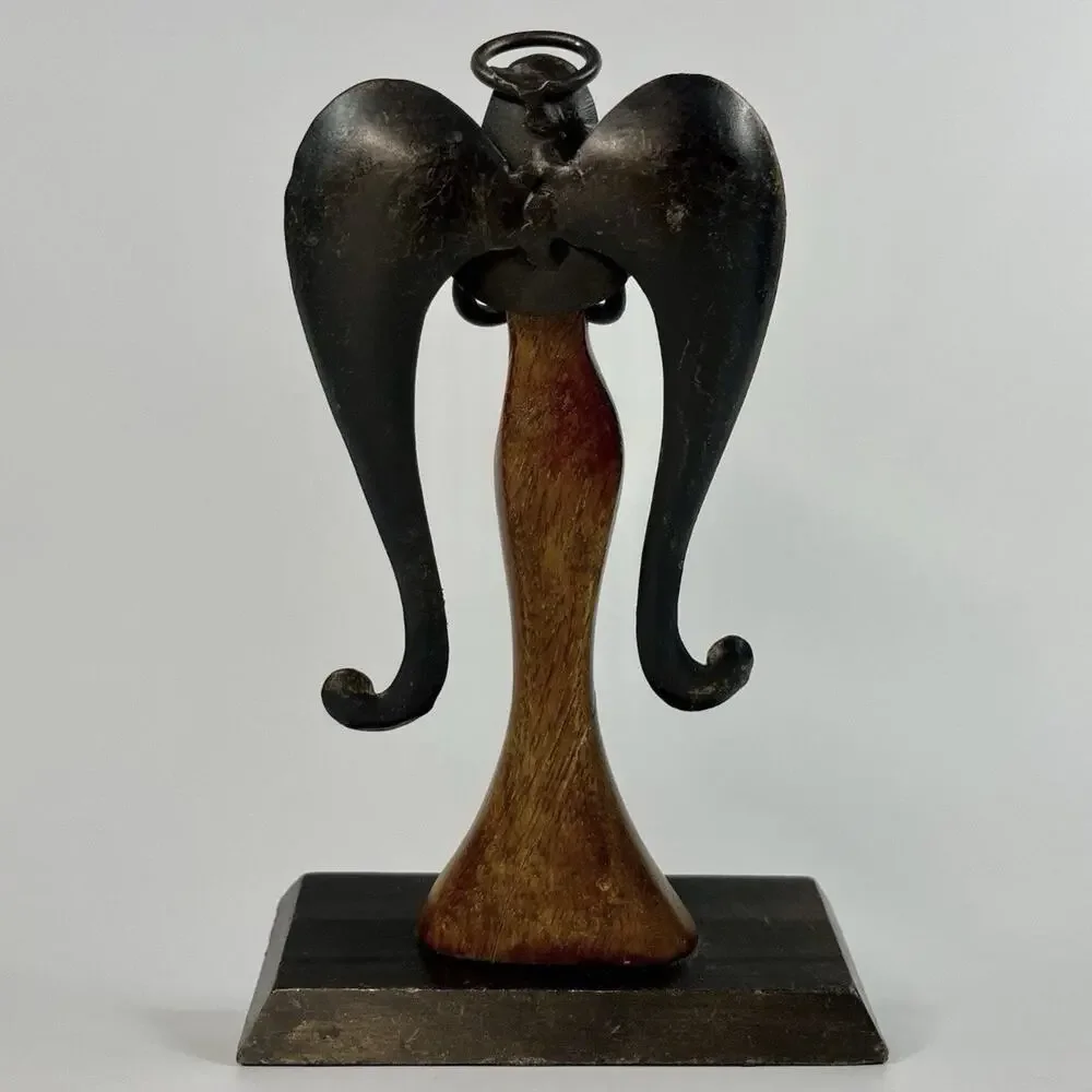Pier 1 Imports Angel Stocking Hanger Holder Wood Metal Christmas Holiday